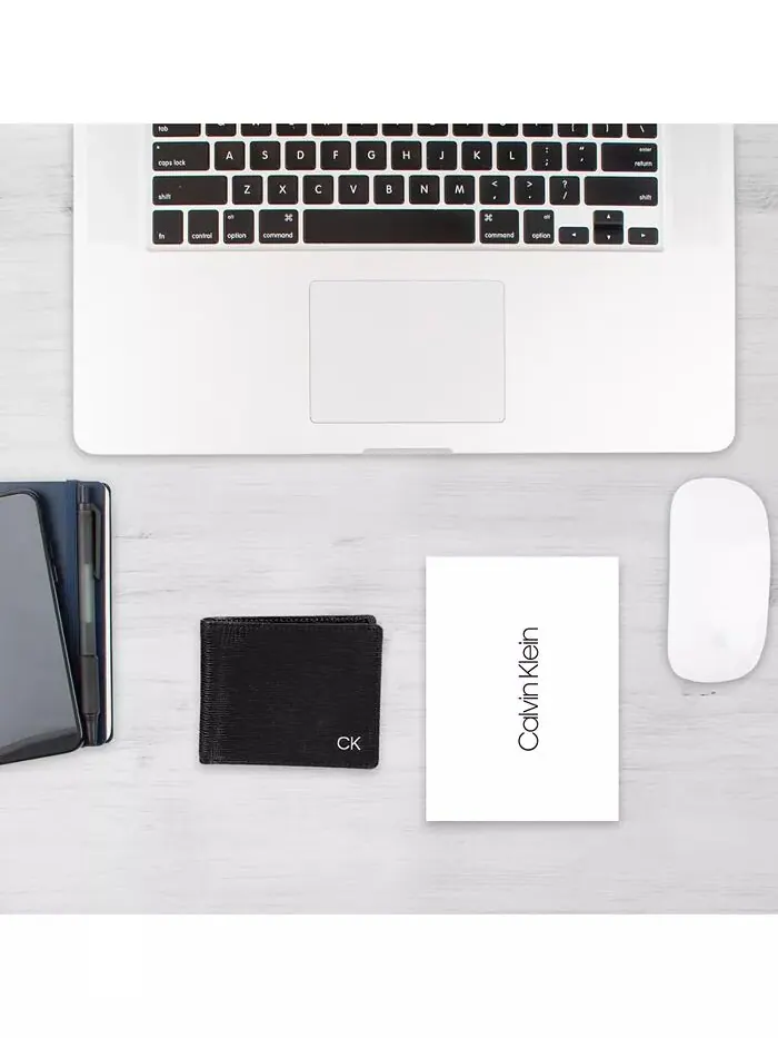 Мужской тонкий складной кошелек повышенной вместимости RFID Calvin Klein — изображение 7 из 7, черный