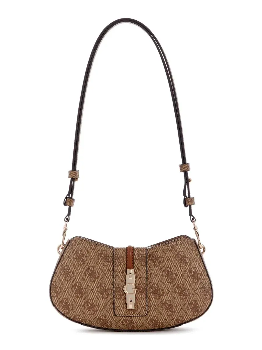 Сумка через плечо GUESS Yvonne Logo Small Shoulder Handbag — изображение 1 из 6, латте