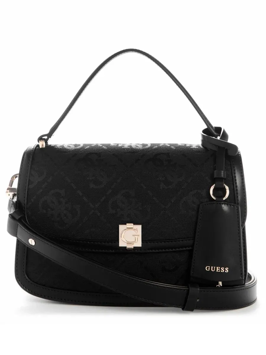 Сумка через плечо с клапаном Audrey Logo Small Flap Crossbody GUESS — изображение 1 из 3, черный