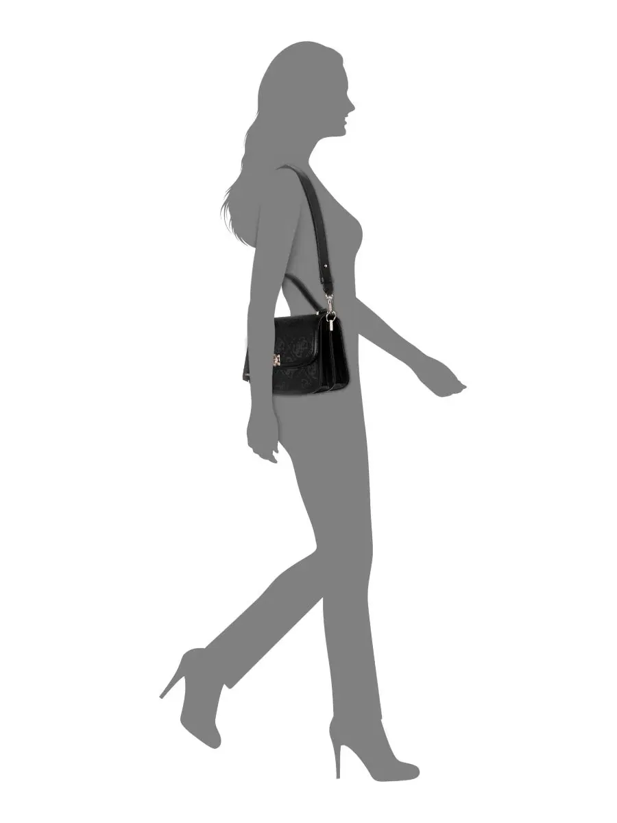 Сумка через плечо с клапаном Audrey Logo Small Flap Crossbody GUESS — изображение 2 из 3, черный