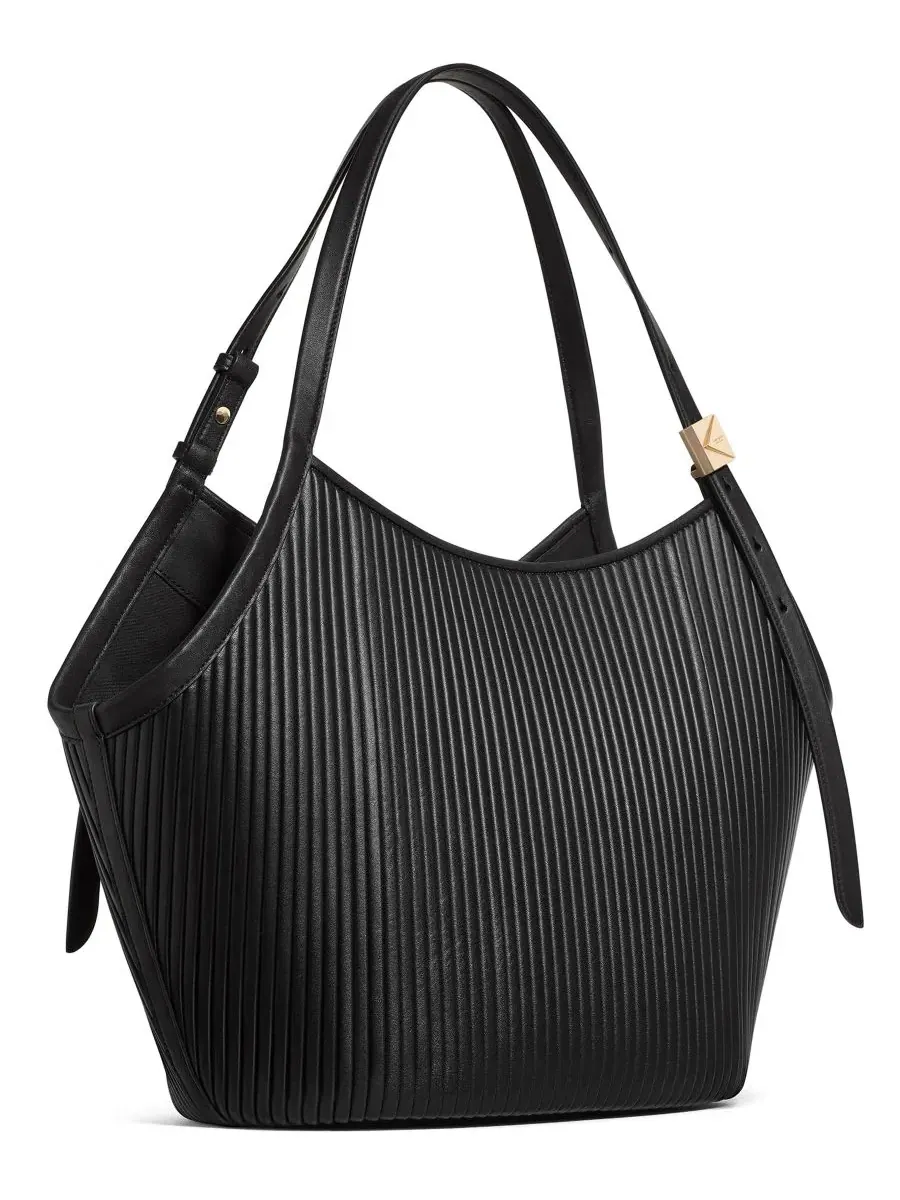 Сумка-шопер с плиссировкой Extra-Large, модель Deco Pleated Tulip kate spade new york — изображение 3 из 6, черный