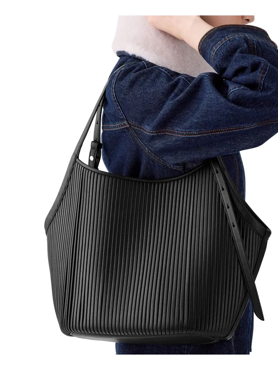 Сумка-шопер с плиссировкой Extra-Large, модель Deco Pleated Tulip kate spade new york — изображение 6 из 6, черный
