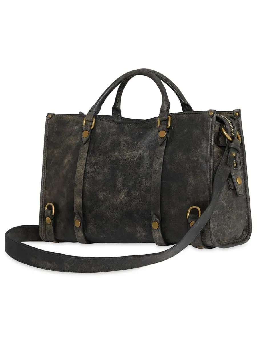 Сумка-сатчел из кожи Surplus Large Leather Satchel Handbag Rebecca Minkoff — изображение 2 из 3, черный