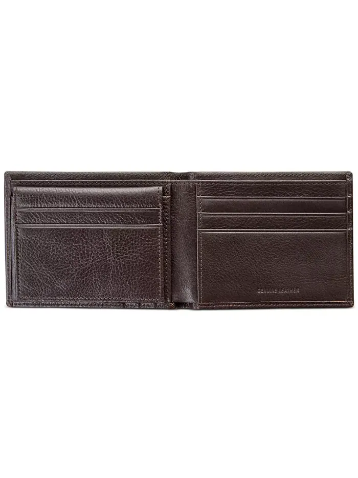 Мужской кожаный кошелек с защитой RFID Perry Ellis Portfolio — изображение 2 из 2, коричневый