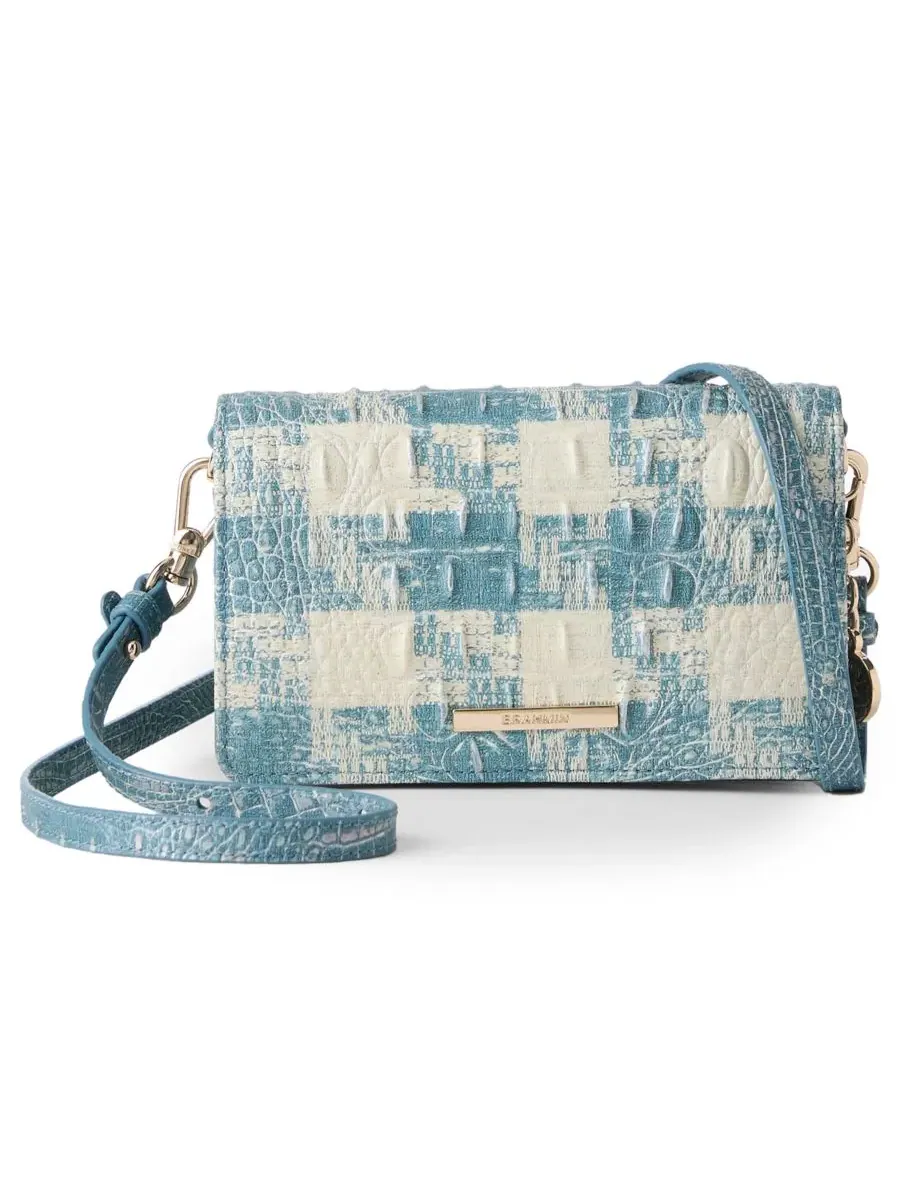 Сумка через плечо Minuette Sakura Medium из кожи Brahmin — изображение 1 из 5, синий