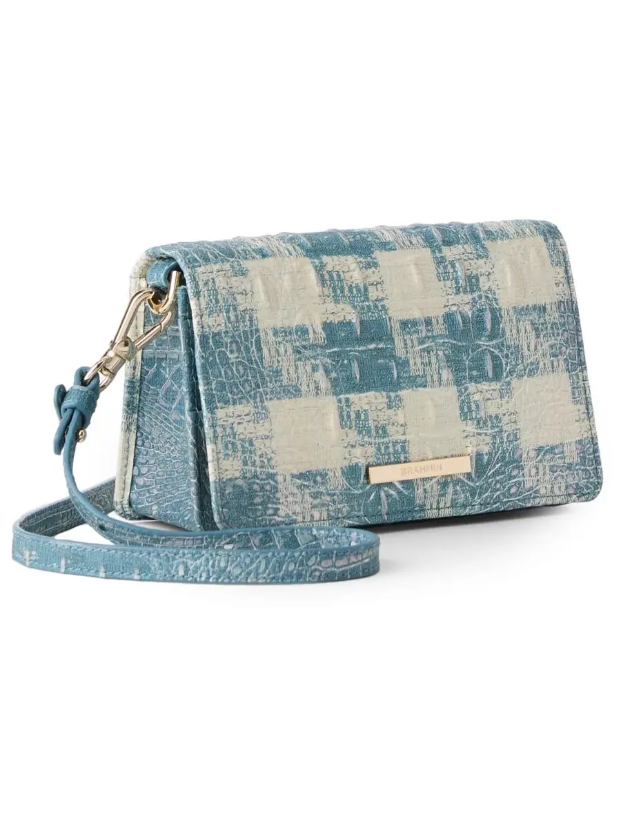 Сумка через плечо Minuette Sakura Medium из кожи Brahmin — изображение 3 из 5, синий