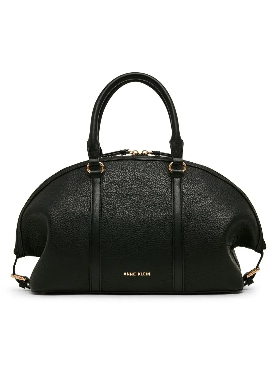 Сумка-мессенджер среднего размера с подвесками в виде боулера Anne Klein — изображение 2 из 6, черный