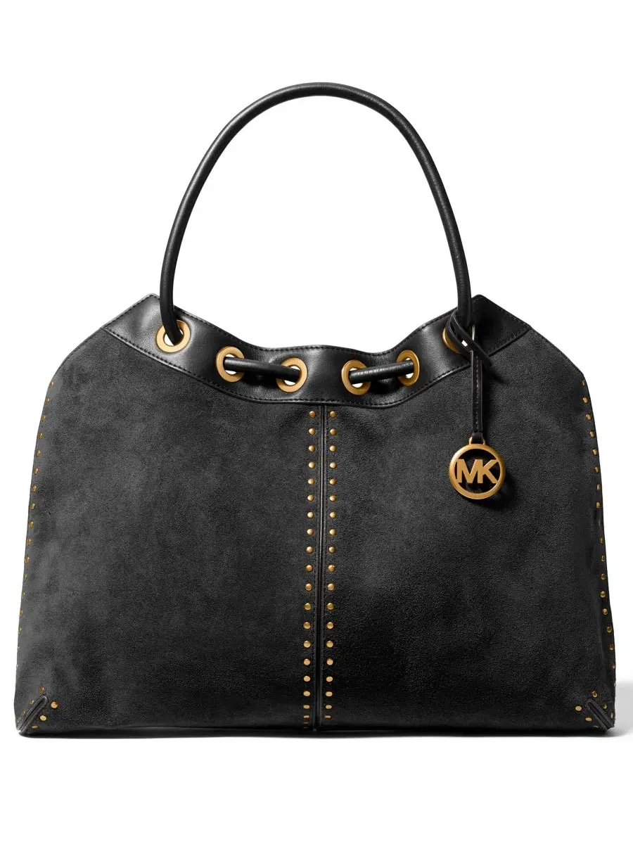 Сумка женская шоппер кожа (тело и отделка) Michael Kors MICHAEL Astor Large Ring Tote Handbag — изображение 1 из 5, черный