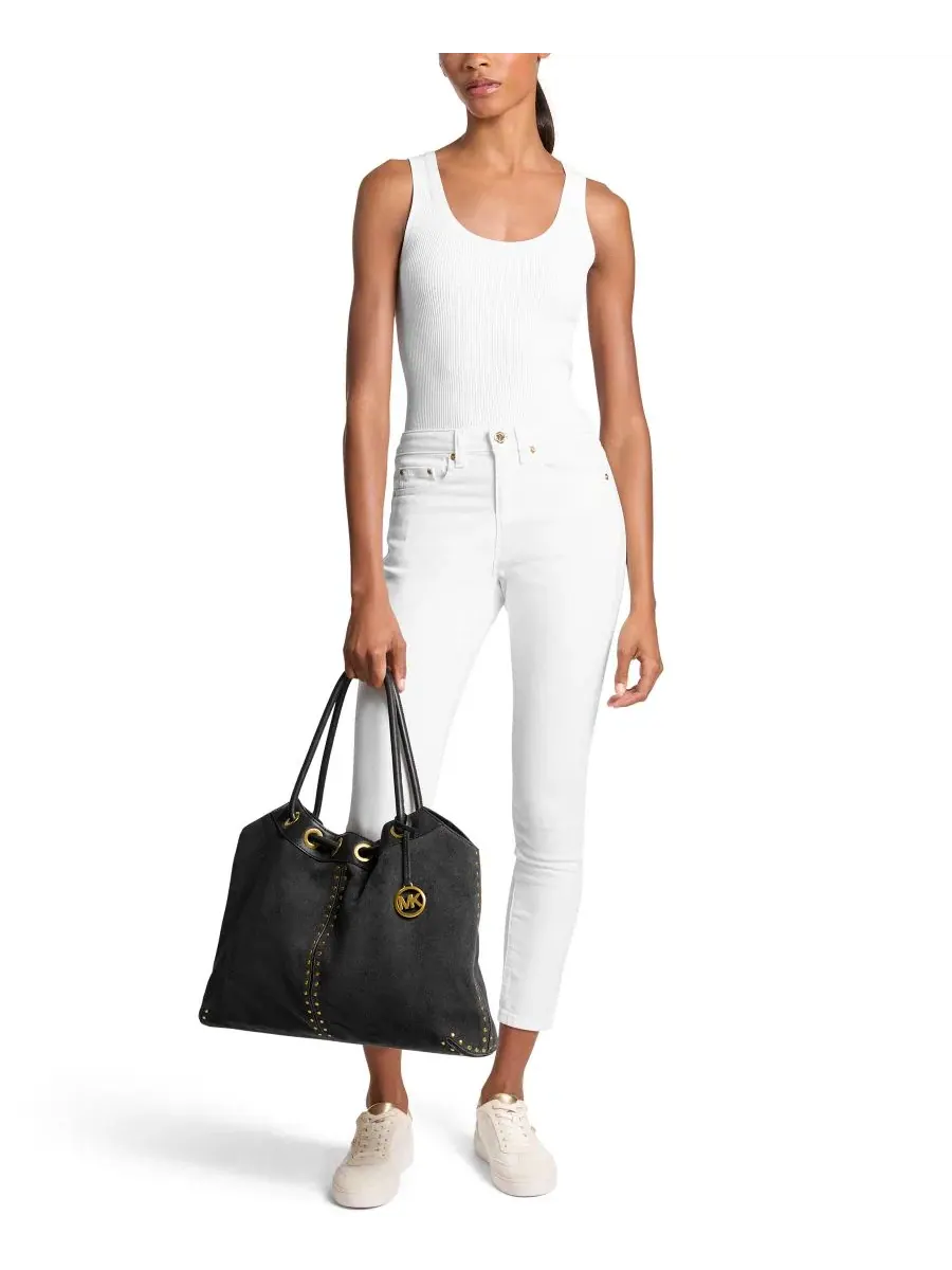 Сумка женская шоппер кожа (тело и отделка) Michael Kors MICHAEL Astor Large Ring Tote Handbag — изображение 3 из 5, черный
