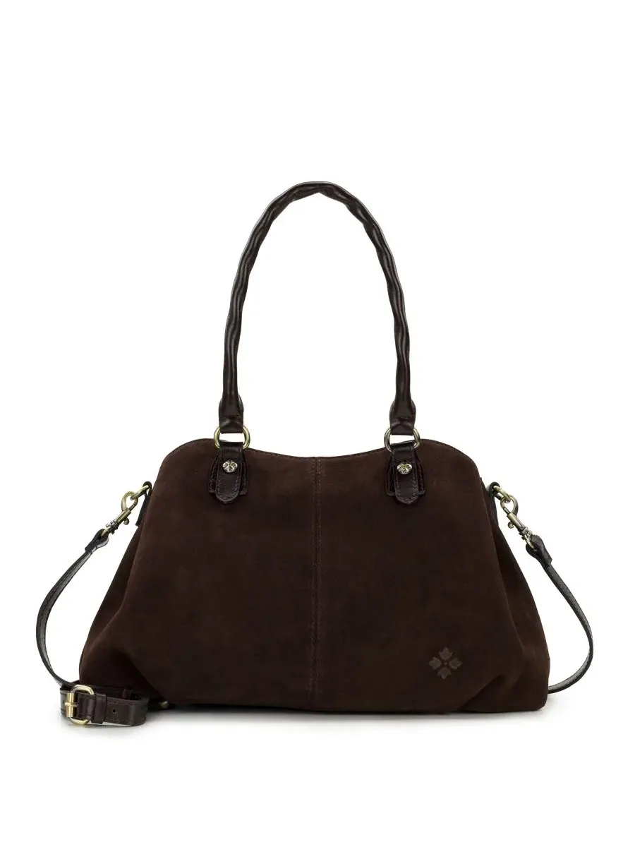 Сумка-седло Patricia Nash Johanne Medium Suede Satchel — коричневый