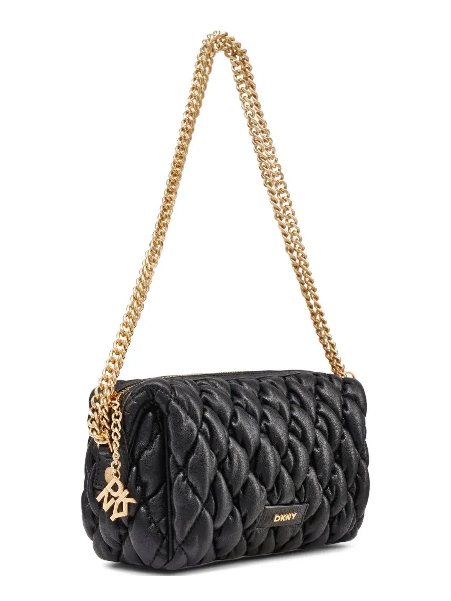 Сумка через плечо Raya Zip-Top Small Shoulder Handbag DKNY — изображение 3 из 4, черный/золотистый