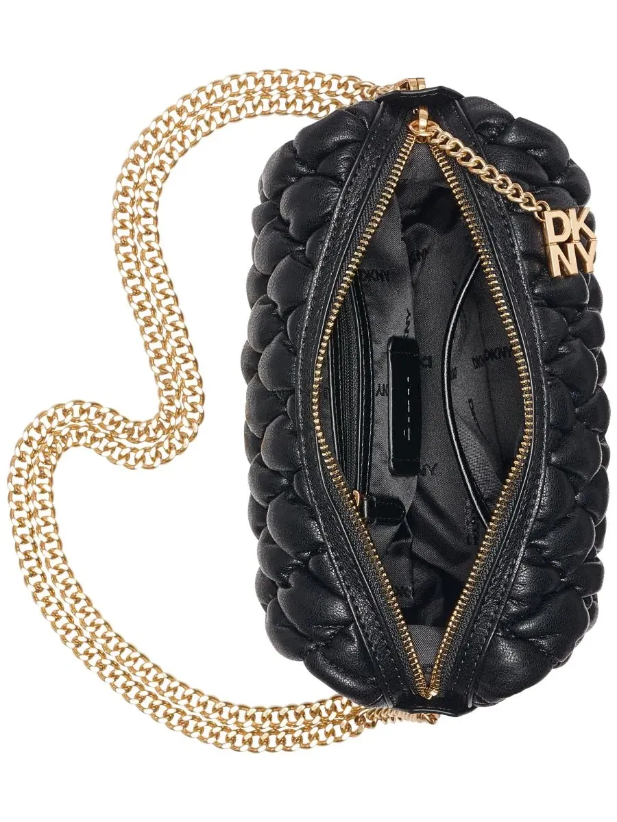 Сумка через плечо Raya Zip-Top Small Shoulder Handbag DKNY — изображение 4 из 4, черный/золотистый