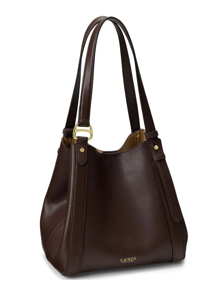 Сумка-шопер Tasha Large Leather Tote Handbag Lauren Ralph Lauren — изображение 3 из 6, коричневый