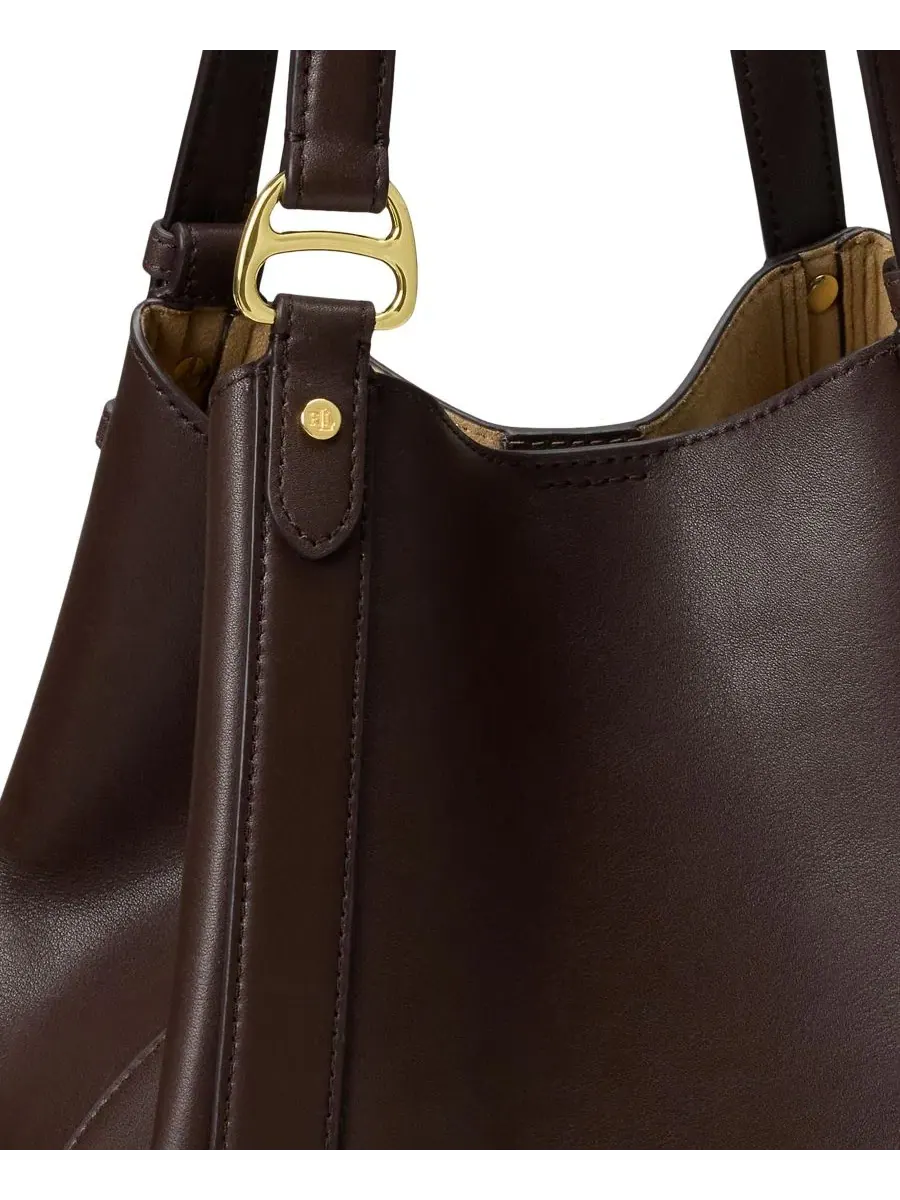 Сумка-шопер Tasha Large Leather Tote Handbag Lauren Ralph Lauren — изображение 5 из 6, коричневый