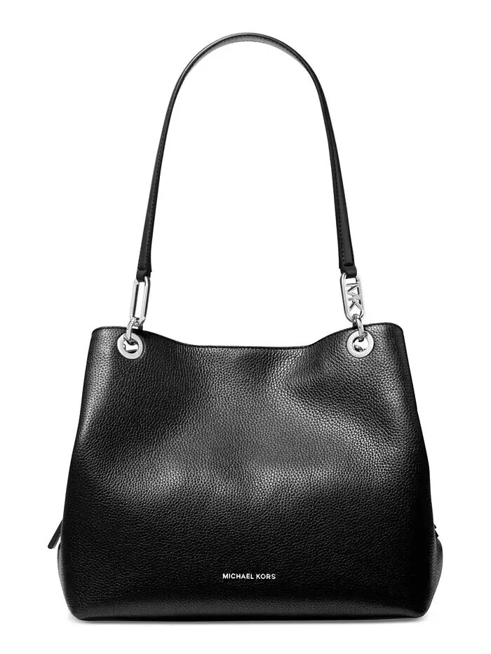 Сумка натуральная кожа Michael Kors Kensington — изображение 1 из 6, черный/серебристый