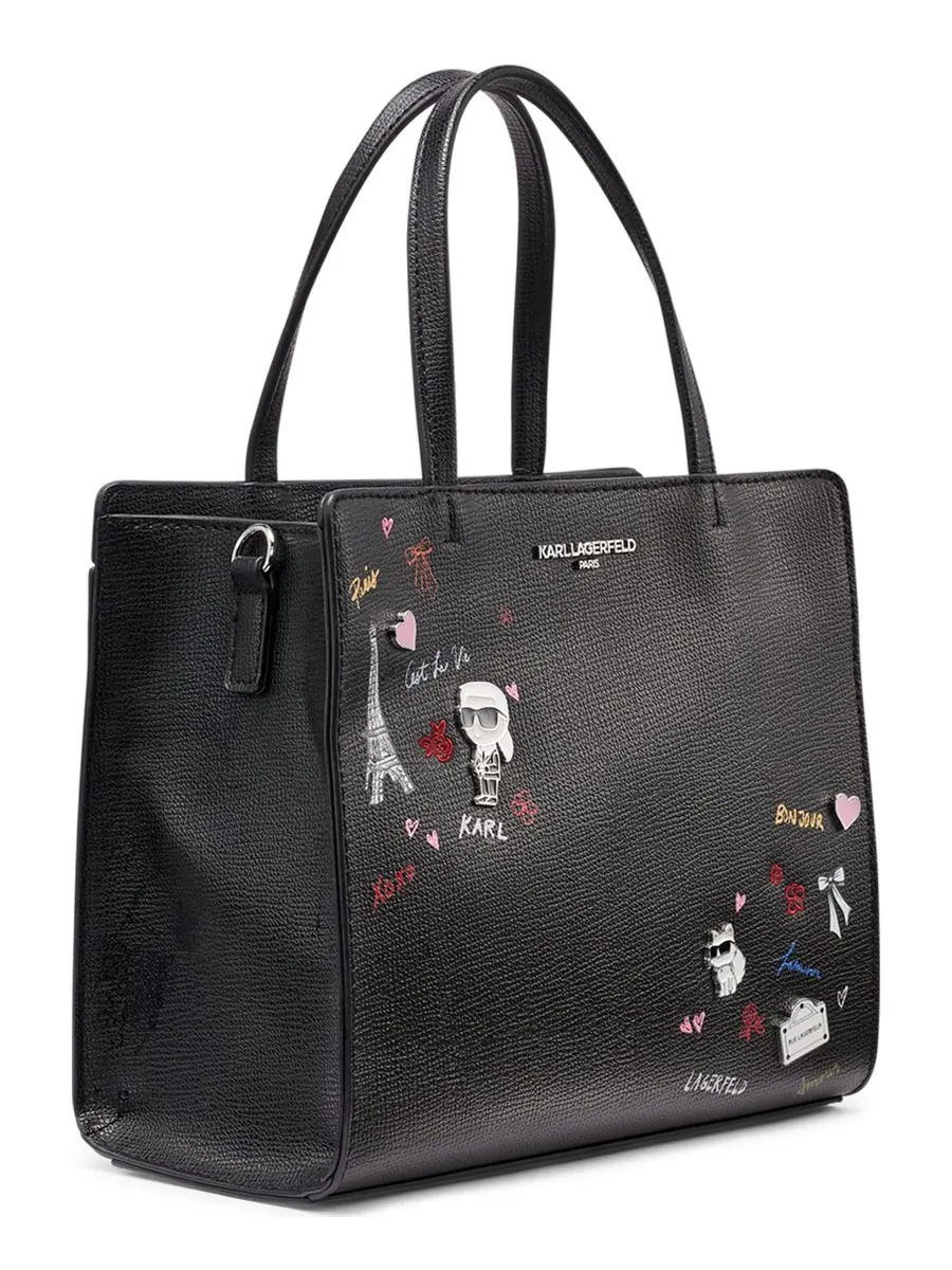 Сумка-мессенджер Maybelle с застежкой-молнией KARL LAGERFELD PARIS — изображение 4 из 5, черный/золотистый