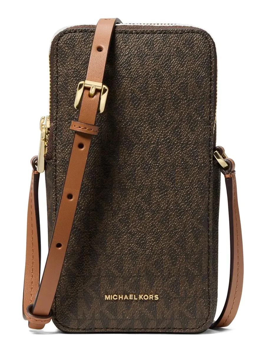 Сумка женская кросс-боди кожа Michael Kors MICHAEL Jet Set Small North South, ореховый — изображение 1 из 4, коричневый