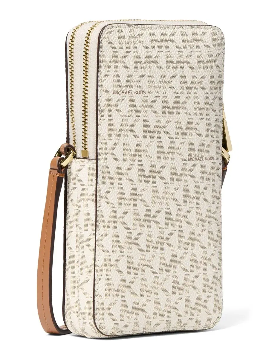 Сумка женская малая кросс-боди кожа (100%) Michael Kors Jet Set North South Vanilla Acorn — изображение 2 из 4, ваниль/орех
