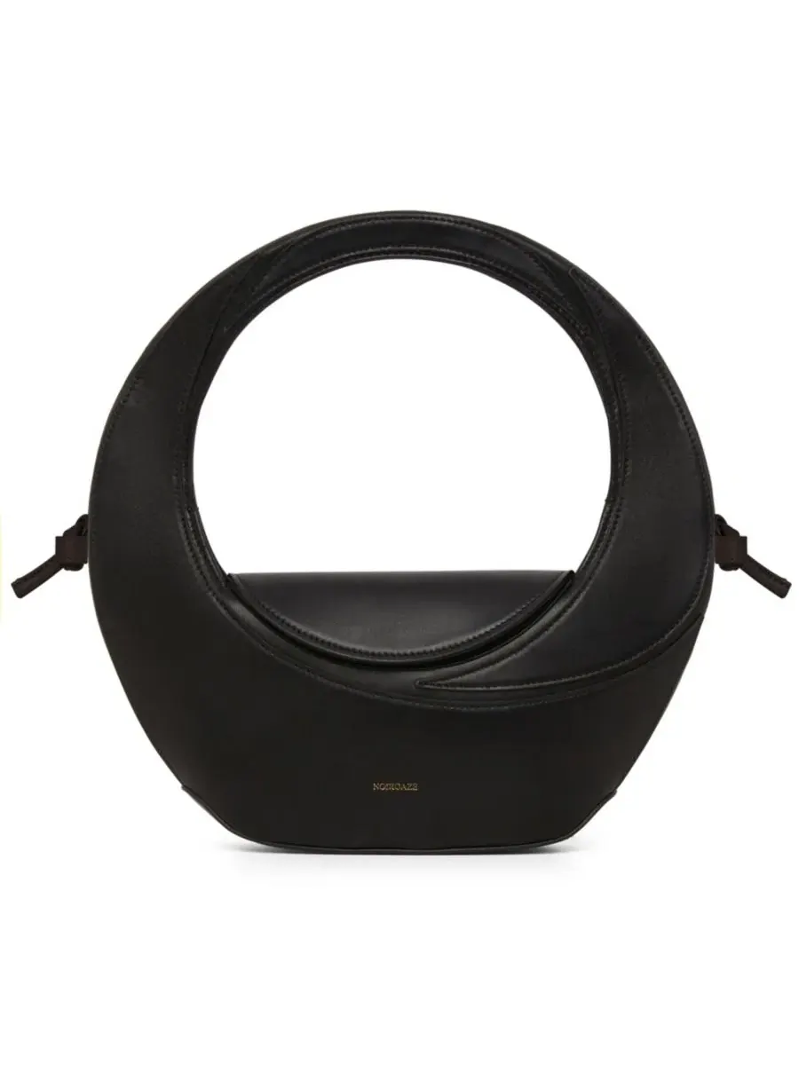Сумка из телячьей кожи с магнитной застежкой Runa Calf Leather Bag Noirgaze — изображение 2 из 9, черный