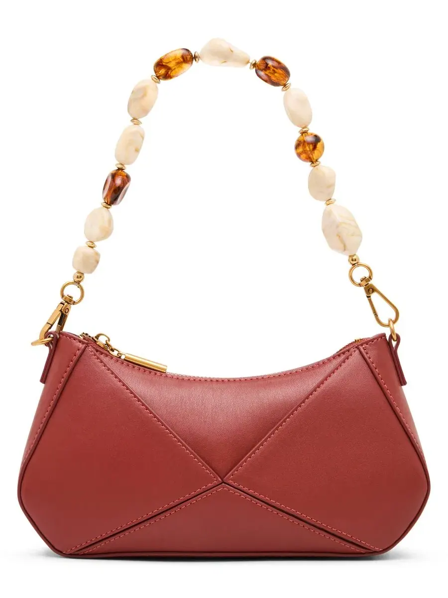 Плечевая сумка с бусинами Danza Beaded Small Shoulder Handbag Steve Madden — изображение 2 из 6, красный