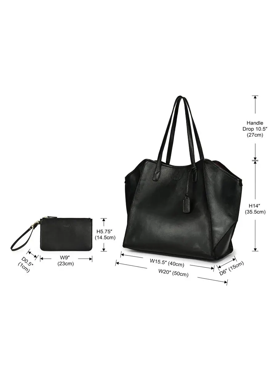 Сумка-шопер Iris Large Leather Carryall Tote OLD TREND — изображение 6 из 8, черный