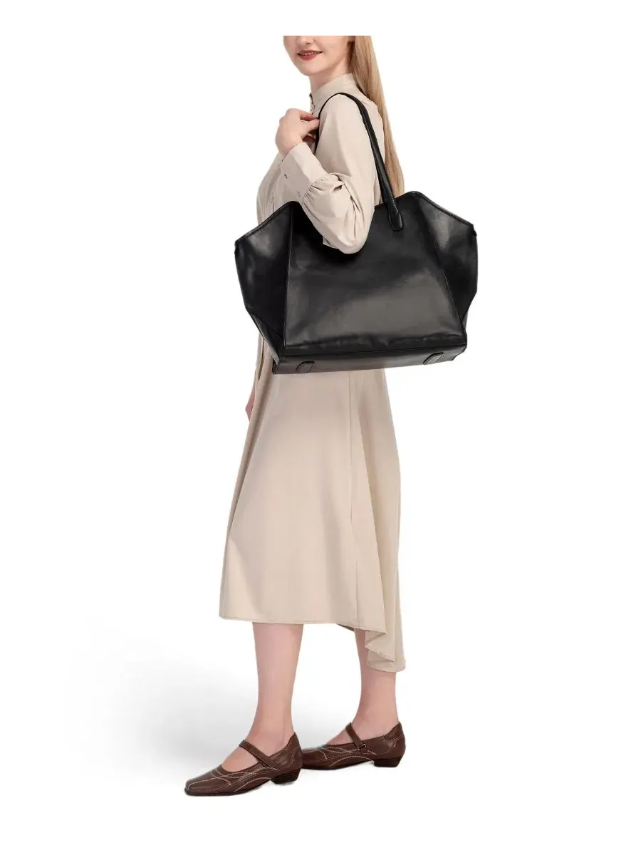 Сумка-шопер Iris Large Leather Carryall Tote OLD TREND — изображение 8 из 8, черный