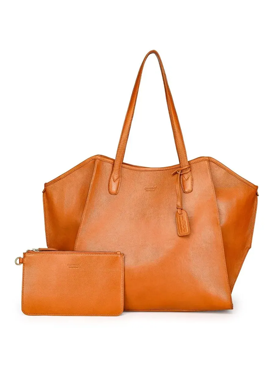 Сумка-шопер Iris Large Leather Carryall Tote OLD TREND — изображение 1 из 9, коричневый