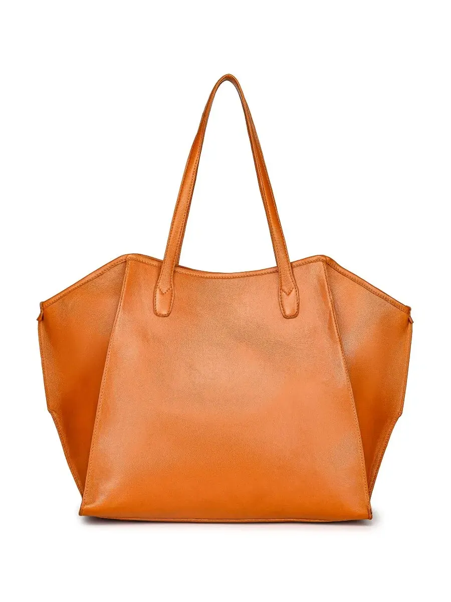 Сумка-шопер Iris Large Leather Carryall Tote OLD TREND — изображение 2 из 9, коричневый