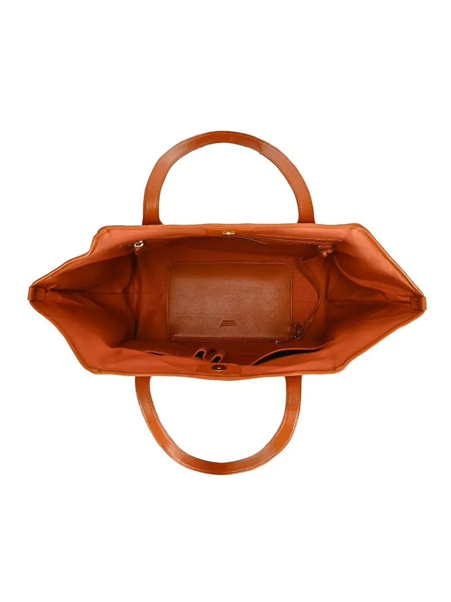 Сумка-шопер Iris Large Leather Carryall Tote OLD TREND — изображение 4 из 9, коричневый