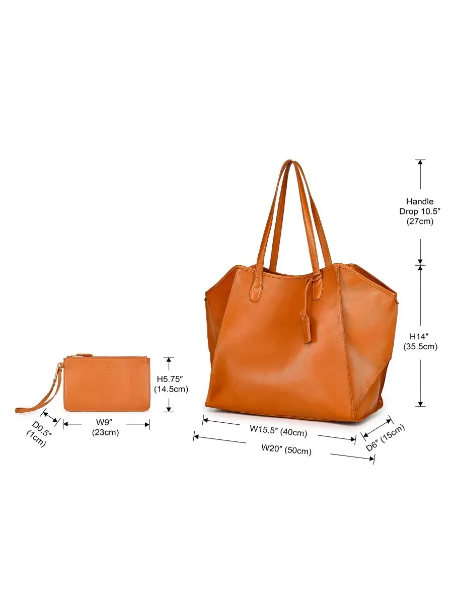 Сумка-шопер Iris Large Leather Carryall Tote OLD TREND — изображение 5 из 9, коричневый