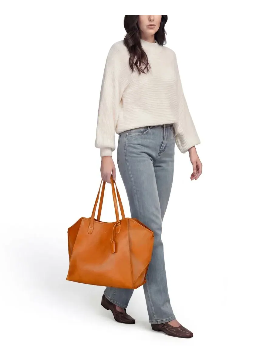 Сумка-шопер Iris Large Leather Carryall Tote OLD TREND — изображение 8 из 9, коричневый