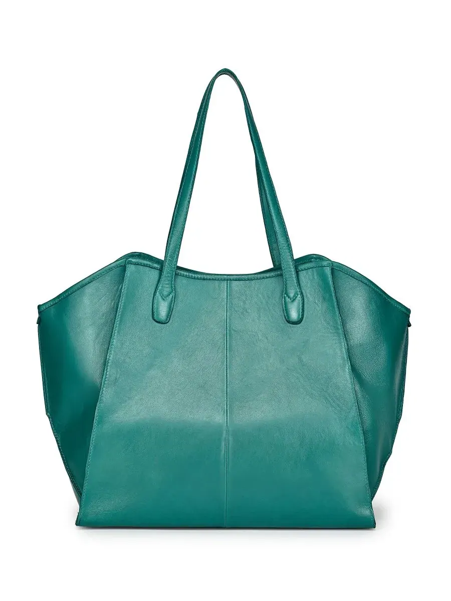Сумка-шопер Iris Large Leather Carryall Tote OLD TREND — изображение 2 из 9, зеленый