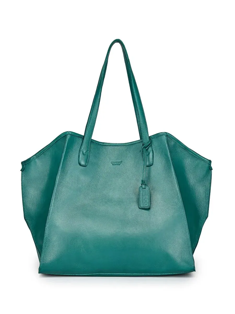 Сумка-шопер Iris Large Leather Carryall Tote OLD TREND — изображение 7 из 9, зеленый