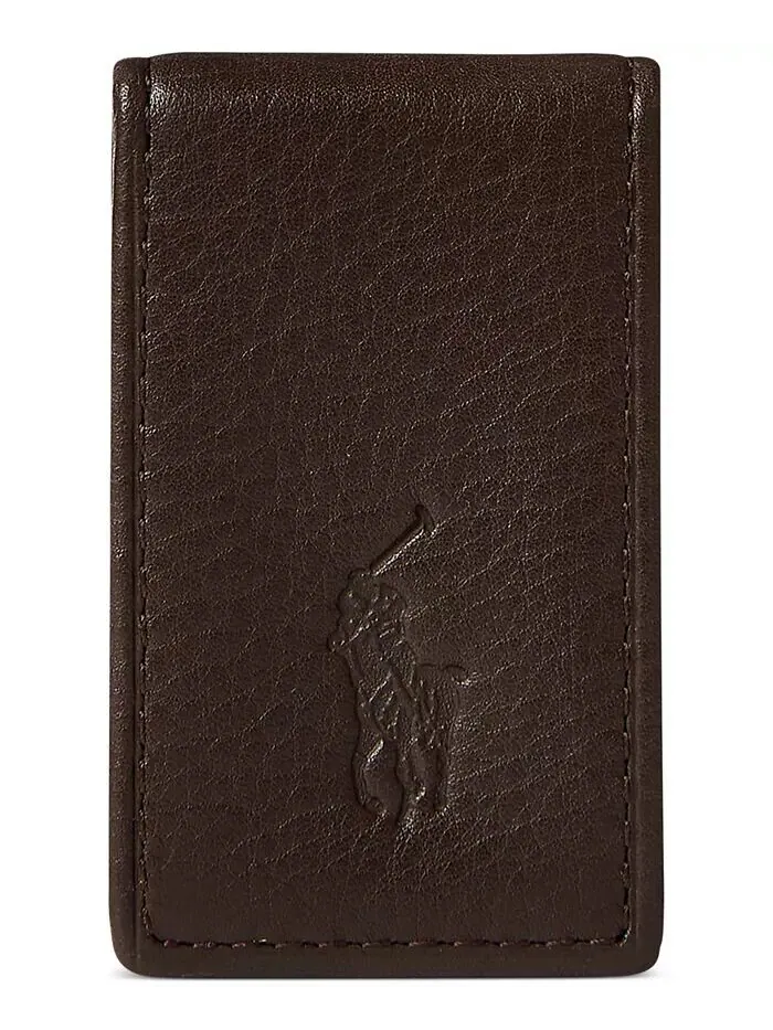 Мужской зажим для денег из шагреневой кожи Polo Ralph Lauren