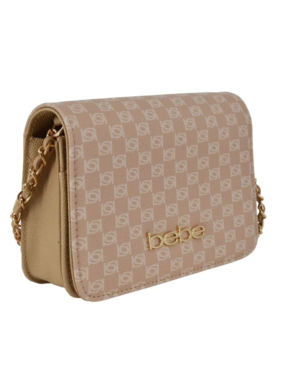 Женская мини-сумка через плечо Adela Monogram Bebe — изображение 3 из 4, бежевый