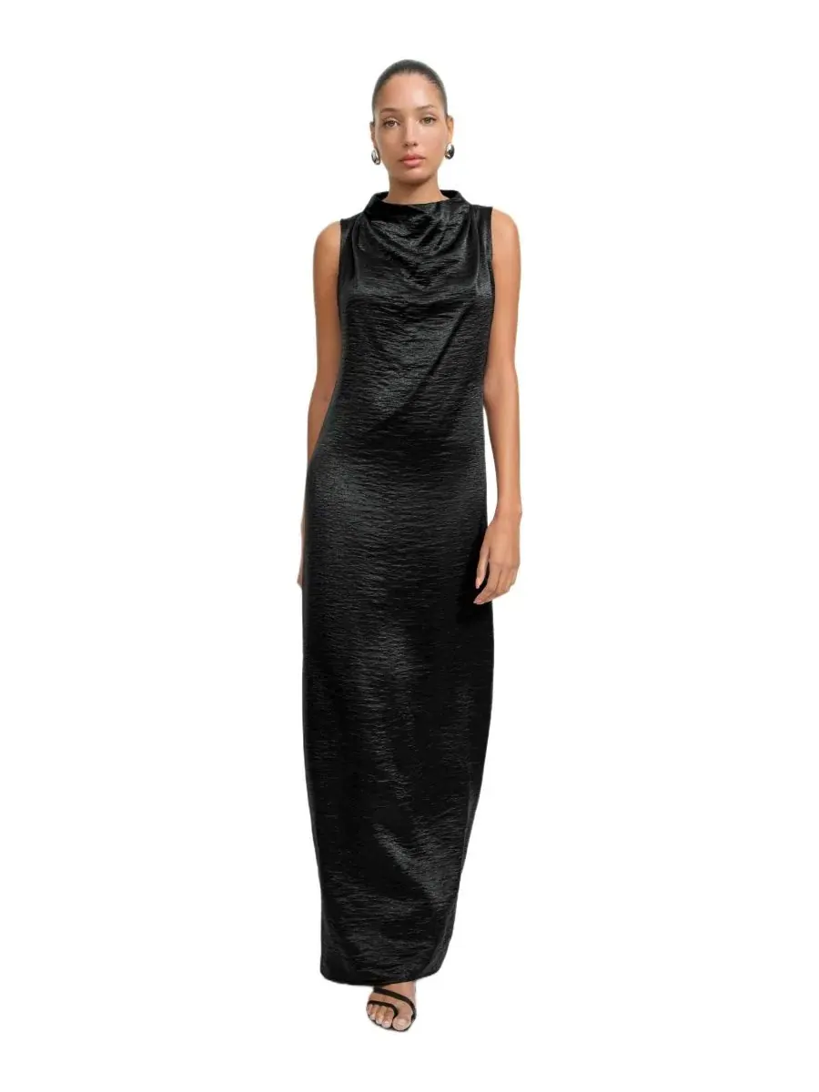 Вечернее платье с высоким вырезом, без рукавов, свободного кроя, Senna Dress Marcella