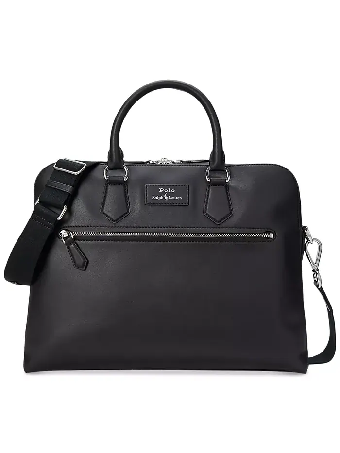 Мужская гладкая кожаная сумка Commuter Bag Polo Ralph Lauren