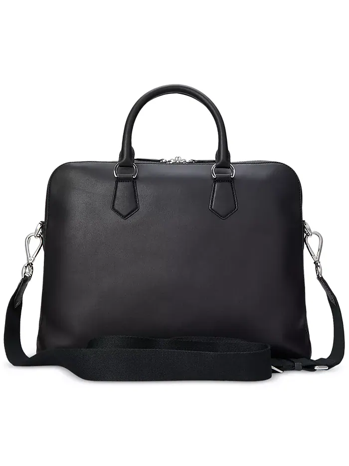 Мужская гладкая кожаная сумка Commuter Bag Polo Ralph Lauren — 2