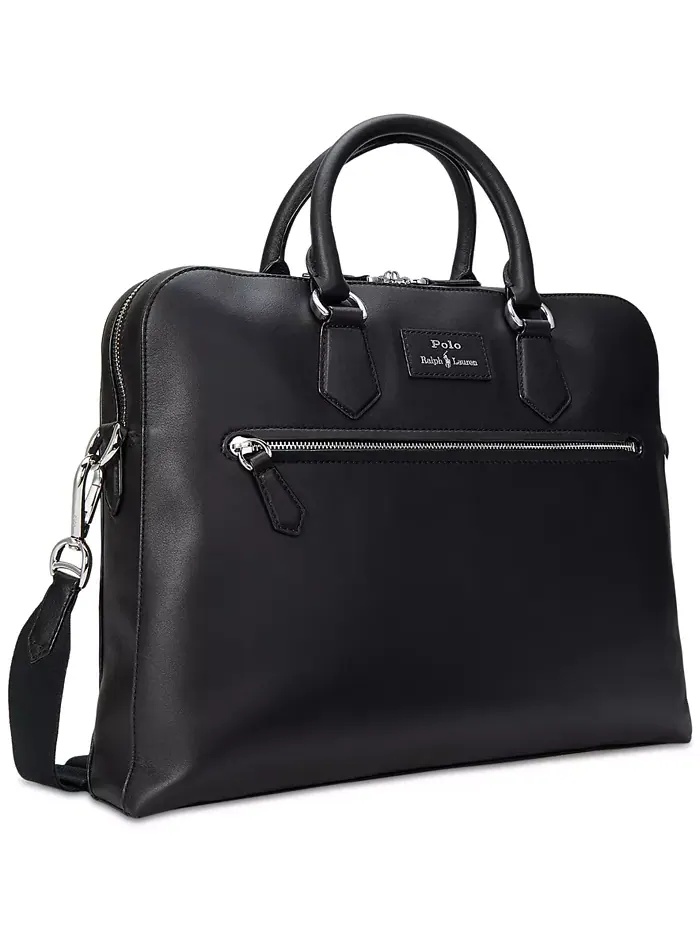 Мужская гладкая кожаная сумка Commuter Bag Polo Ralph Lauren — 3