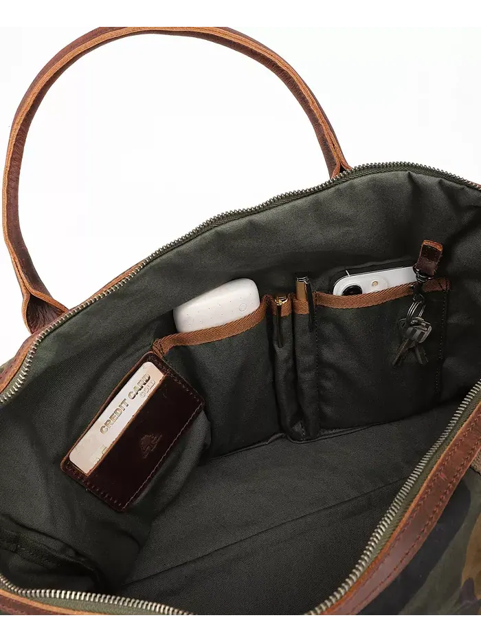 Дорожная сумка Hillside Bee-Wax Canvas TSD BRAND — изображение 11 из 11, оливковый