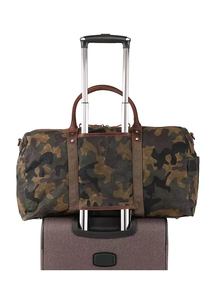Дорожная сумка Hillside Bee-Wax Canvas TSD BRAND — изображение 6 из 11, оливковый