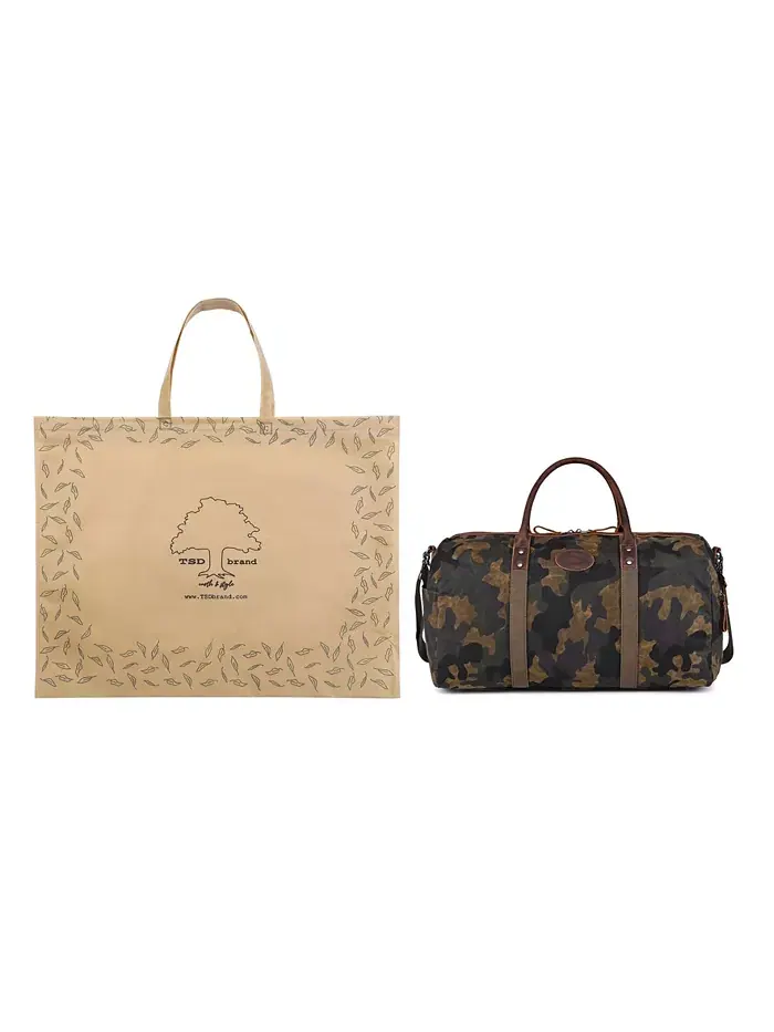 Дорожная сумка Hillside Bee-Wax Canvas TSD BRAND — изображение 8 из 11, оливковый