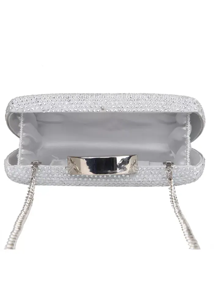 Сумка Women's Crystal Minaudiere Nina — изображение 2 из 5, серебристый