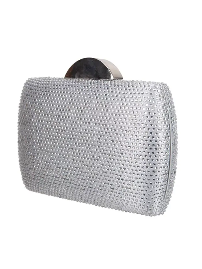 Сумка Women's Crystal Minaudiere Nina — изображение 5 из 5, серебристый