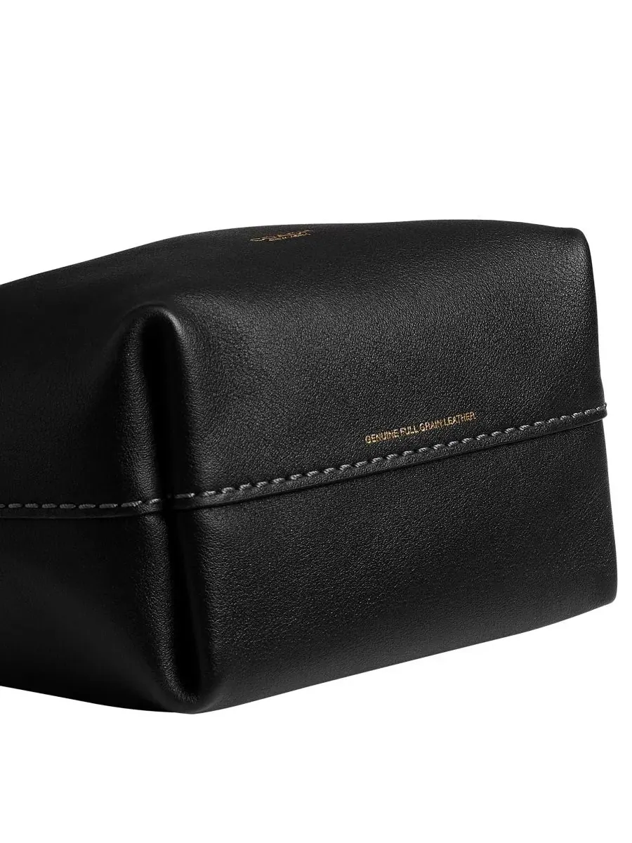 Маленькая кожаная сумка через плечо из нефрита с завязками Coach — изображение 7 из 8, черный