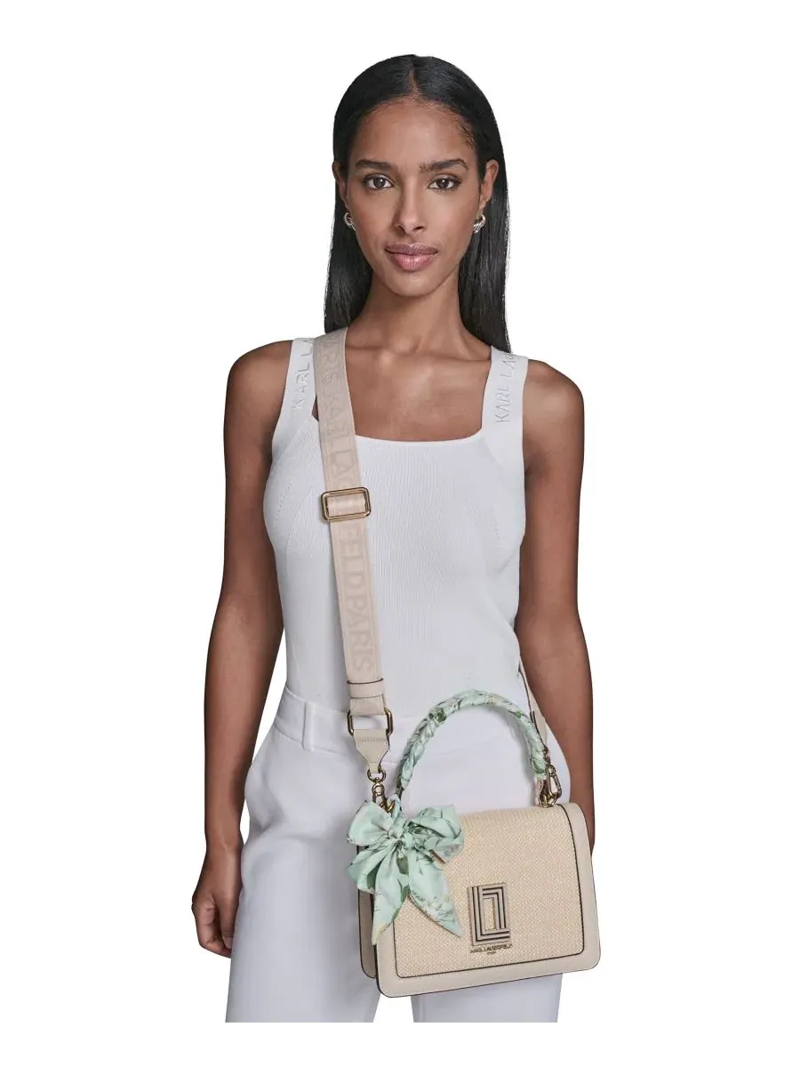 Сумка-мессенджер Simone Small Crossbody Satchel Handbag Karl Lagerfeld Paris, нейтральный — изображение 8 из 8, серый
