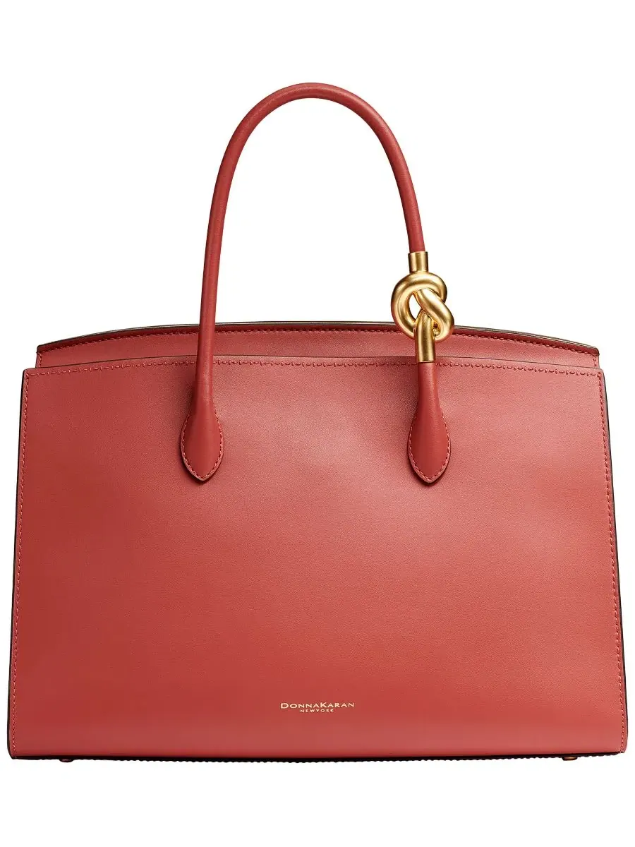 Кожаная сумка-сатчел Loden Leather Satchel Handbag Donna Karan New York — коричневый