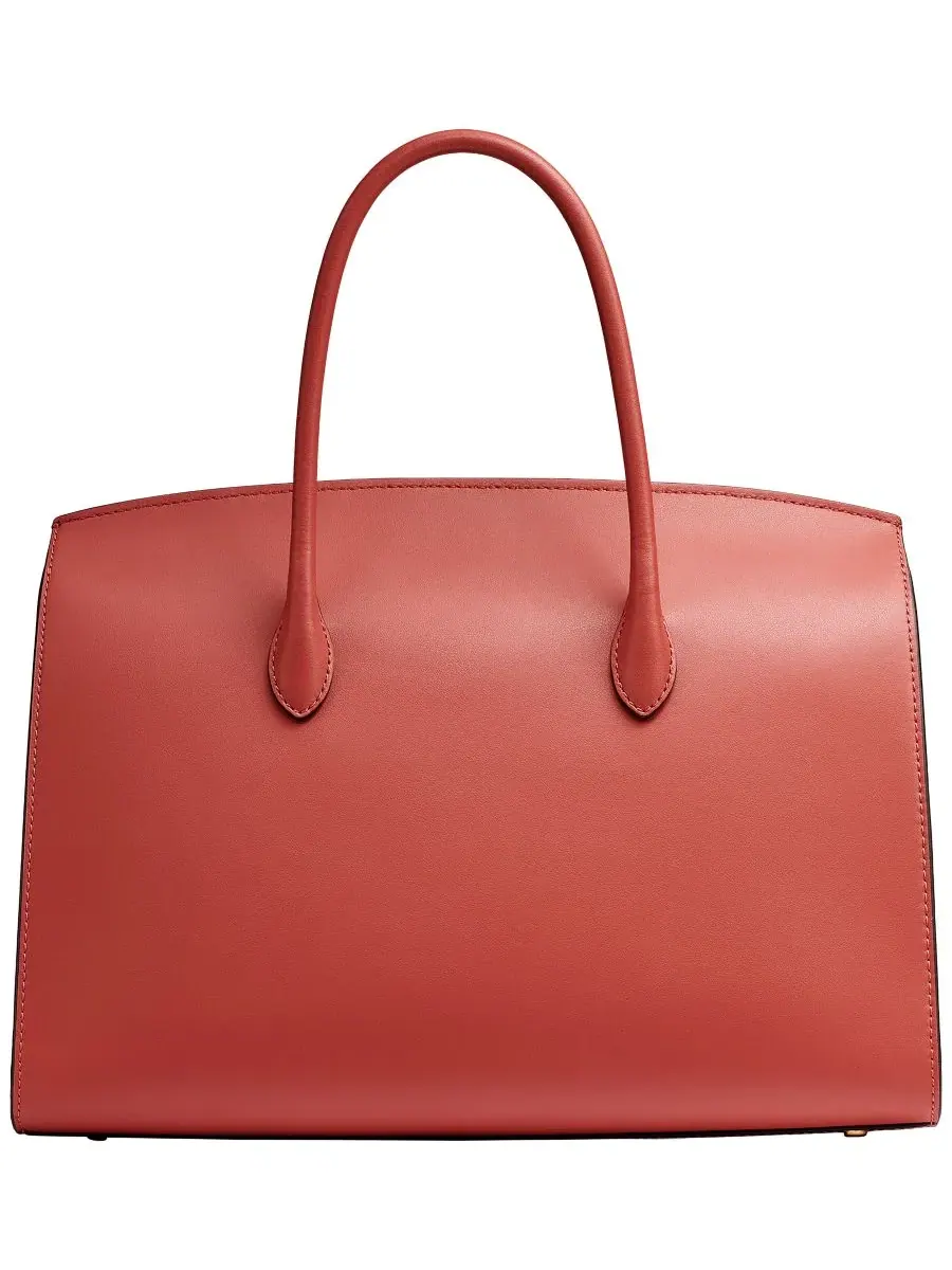 Кожаная сумка-сатчел Loden Leather Satchel Handbag Donna Karan New York — изображение 3 из 8, коричневый