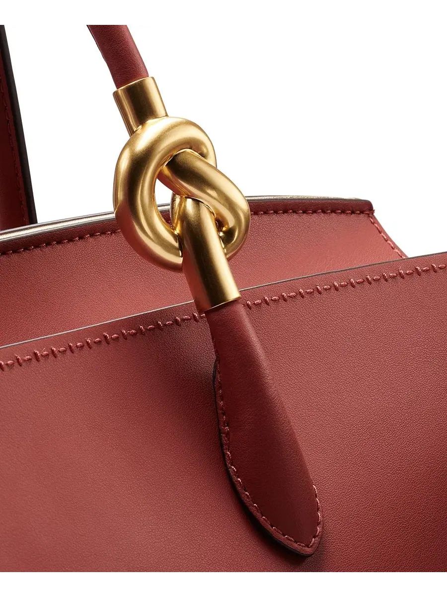Кожаная сумка-сатчел Loden Leather Satchel Handbag Donna Karan New York — изображение 6 из 8, коричневый