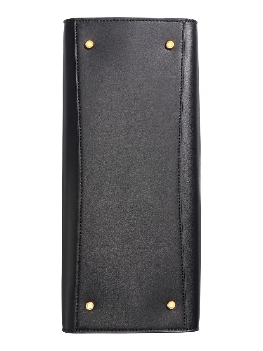 Кожаная сумка-сатчел с моделью Loden Leather Satchel Handbag Donna Karan New York — изображение 7 из 8, черный/золотистый
